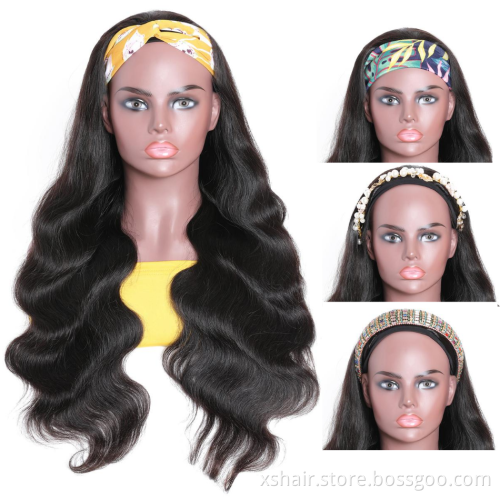 Body Wave Human Hair Wigs Headband Wig Wavy Virgin Cuticle Aligned Hair Wholesale Hair Vendors